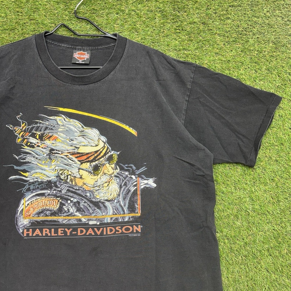 Vintage Harley Davidson Shirt Mens XL 1993 Paul Smith Righteous Rider Black